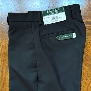 Ralph Lauren Men's Black Flat Front dress pants